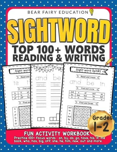 Sightword Top 100+ Words Reading & Writing, 1st 2nd Grade Activity Workbook: 1st Grade Writing Book, 1st Grade Spelling Book - Click to Buy