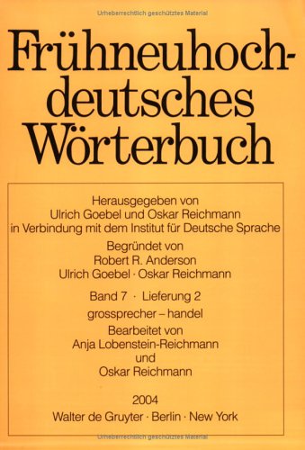 Fruhneuhochdeutsches Worterbuch: Grossprechen (German Edition) - Click to Buy