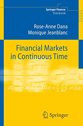 Financial Markets in Continuous Time - Click to Buy