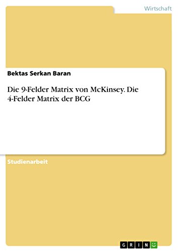Die 9-Felder Matrix Von McKinsey. Die 4-Felder Matrix Der Bcg - Click to Buy