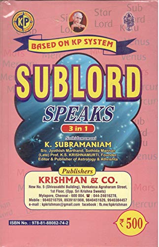 Sublord speaks volume-1-2-3 (KP) Latest edition [Paperback] K.S Krishnamurti / K.M Subramayam - Click to Buy