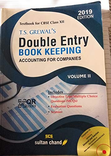 T.S. Grewal's Double Entry Book Keeping (Accounting for Companies): Textbook for CBSE Class 12 - Vol. 2(Old Edition) - Click to Buy