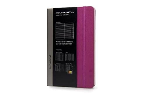 Moleskine PRO Notebook, Hard Cover, Large (5" x 8.25") Professional Project Planning, Magenta - Click to Buy