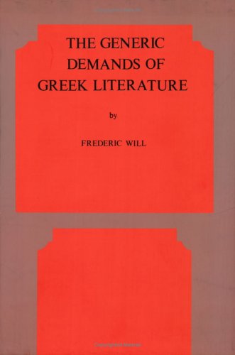 The Generic Demands of Greek Literature - Click to Buy