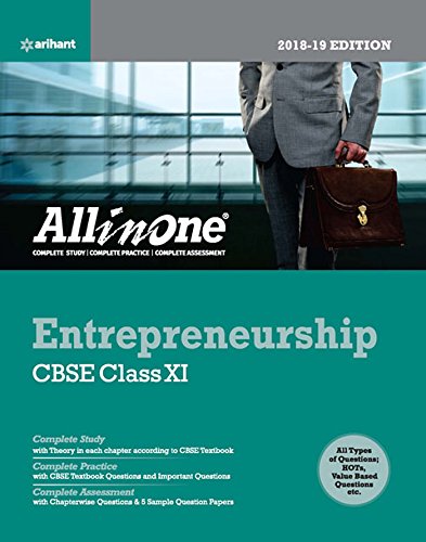 CBSE ALL IN ONE ENTREPRENEURSHIP CBSE CLASS 11 FOR 2018 - 19 - Click to Buy