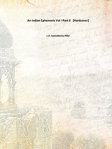 An Indian Ephemeris Vol I Part II 1922 [Hardcover] - Click to Buy