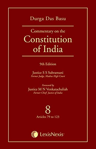 D D BASU COMMENTARY ON THE CONSTITUTION OF INDIA - Click to Buy