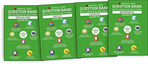 Oswaal CBSE Question Bank with Complete Solutions English Core, Physics, Chemistry & Mathematics. for Class 12 (2017 Exams) - Click to Buy