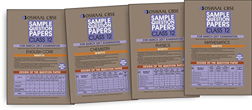 Oswaal CBSE Sample Question Papers for English Core, Physics, Chemistry & Mathematics. for Class 12 (2017 Exams) - Click to Buy