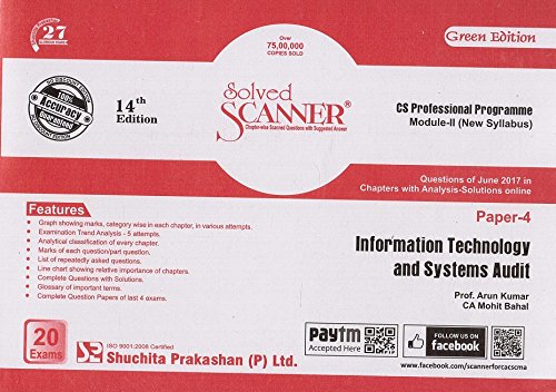 Shuchita Prakashan's Solved Scanner on Information Technology and Systems Audit [ITSA] for CS Professional Module-2, Paper-4 Dec. 2017 Exam by Dr. Arun Kumar (New Syllabus) - Click to Buy