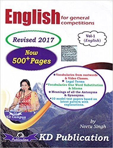 KD English for General Competitions Vol.-1 (ENGLISH) Revised 2017 with 74 More Pages Now by Neetu Singh - Click to Buy