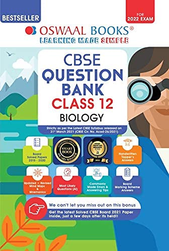 Oswaal CBSE Question Bank Class 12 Biology Book Chapter-wise & Topic-wise [Combined & Updated for Term 1 & 2] [Paperback] Oswaal Editorial Board - Click to Buy