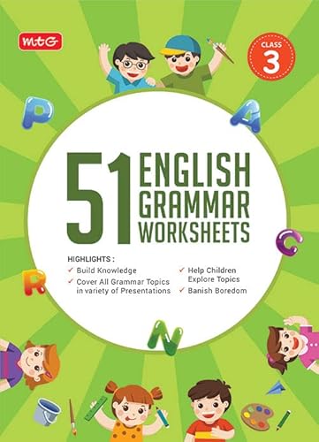 MTG 51 English Grammar Worksheets Class 3 � Grammar Work books to practice English concepts in interactive way (Based on CBSE/NCERT) MTG Editorial Board - Click to Buy