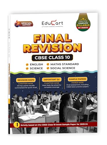 Educart CBSE Class 10 Final Revision Book Term 2 For Maths Standard + Science + SST + English 2022 - Click to Buy