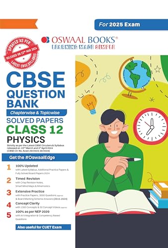 Oswaal CBSE Question Bank Class 12 Physics, Chapterwise and Topicwise Solved Papers For Board Exams 2025 - Click to Buy