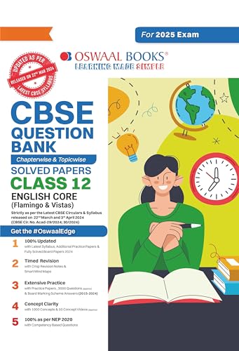 Oswaal CBSE Question Bank Class 12 English Core, Chapterwise and Topicwise Solved Papers For Board Exams 2025 - Click to Buy