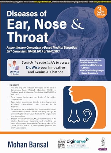 Diseases of Ear, Nose & Throat: As Per the New Competency-based Medical Education ENT Curriculum Gmer 2019 of Nmc/Mci - Click to Buy