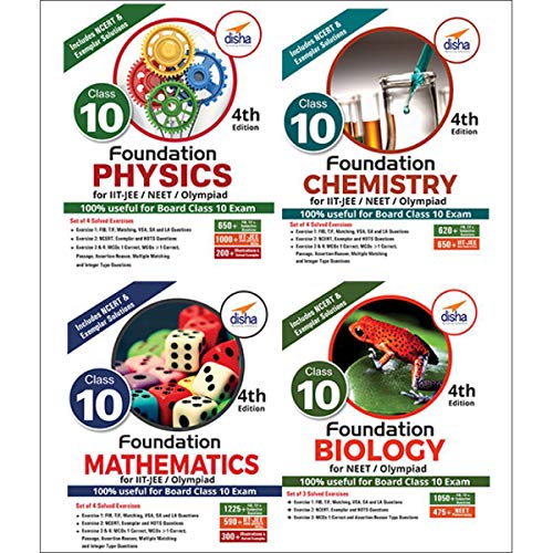 Foundation PCMB (Science + Maths) for IIT-JEE/NEET/Olympiad for Class 10 (Set of 4 books) - Click to Buy