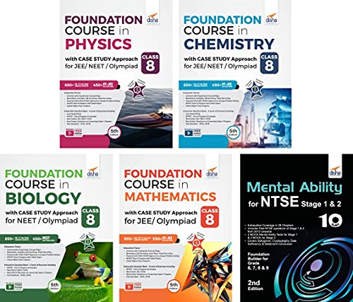 Class 8 Foundation Course in Physics, Chemistry, Mathematics, Biology with Case Study Approach & Mental Ability for JEE/ NEET/ Olympiad - 5th Edition - Click to Buy