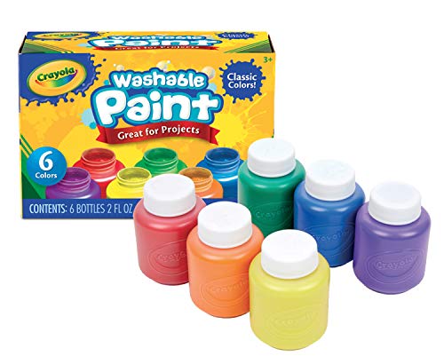 CRAYOLA - Gouaches lavables pour Enfants, 6 Couleurs Classiques, pour l'école et Les Loisirs créatifs, 54-1204