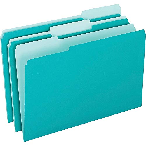 TOPs Products 1/3 Cut Colored Interior Folders (ESS421013AQU) - Click to Buy