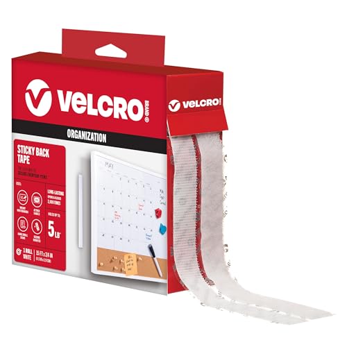 VELCRO Brand - Sticky Back Hook and Loop Fasteners| General Purpose Peel & Stick | Perfect for Home or Office | 15ft x 3/4in Roll | White - Click to Buy