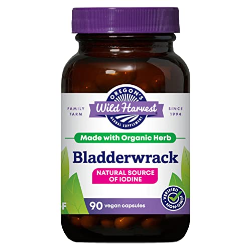 Oregon's Wild Harvest Bladderwrack Organic Non-GMO pullulan (Plant sourced) Vegan Capsules, 90 Count - Click to Buy