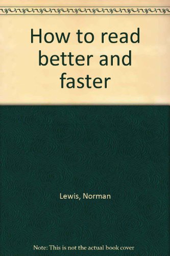 How to read better and faster - Click to Buy