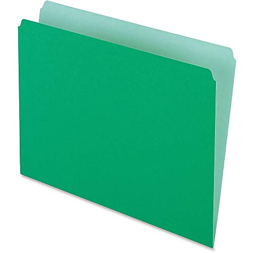 Pendaflex 152-BGR Pendaflex 2-Tone File Folders, Straight Cut, Top Tab, Letter, Light GN, 100/Box - Click to Buy