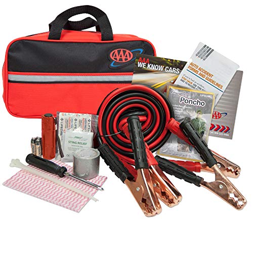 Lifeline AAA Premium Road Kit, 42 Piece Emergency Car Kit with Jumper Cables, Flashlight and First Aid Kit,4330AAA,Black - Click to Buy