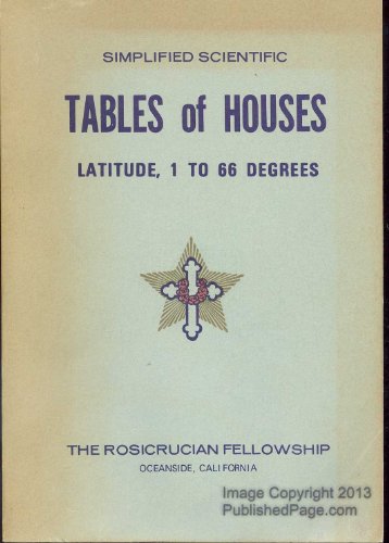 Simplified Scientific Tables of Houses: Latitudes 1 to 66 Degrees: North and South - Click to Buy