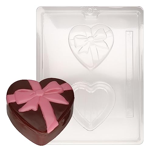 Cybrtrayd V084 Heart Pour Box with Bow Valentine Chocolate Candy Mold - Click to Buy