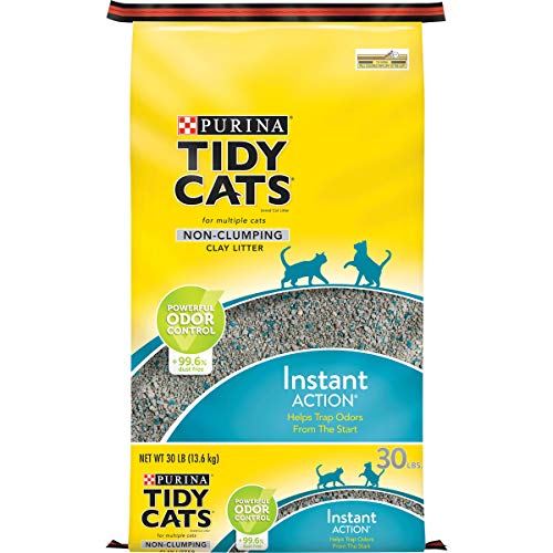 Purina Tidy Cats Non Clumping Cat Litter, Instant Action Low Tracking Cat Litter - 30 lb. Bag - Click to Buy