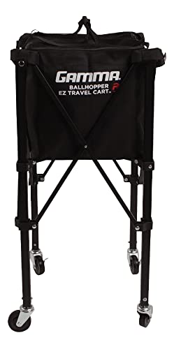 Gamma Ballhopper Premium EZ Tennis Travel Cart 150 & EZ Ball Basket – Portable & Compact Tennis Court Accessory, Sturdy & Lightweight Design, Foldable Cart, Holds 150 Balls, Carrying Case Included - Click to Buy