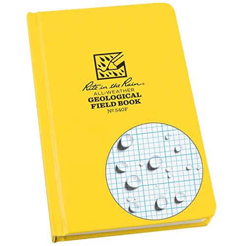 Rite in the Rain Weatherproof Hard Cover Notebook, 4.75" x 7.5", Yellow Cover, Geological Pattern (No. 540F) - Click to Buy