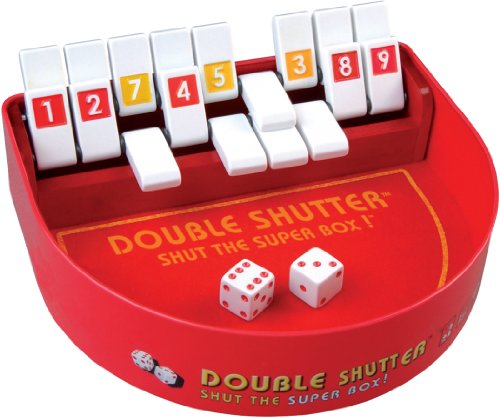 Tabletop Dice Game, Shut The Box, Kids Teens Adults Family Game Night, Portable Felt-Lined Travel Game, 1-4 Players, Ages 8+, Double Shutter by Blue Orange Games - Click to Buy