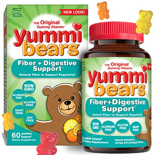 Yummi Bears Digestive Health Natural Fiber Supplement Gummy Vitamins for Kids, 60 Count (Pack of 1) - Click to Buy