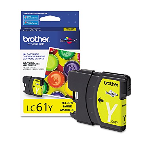 Brother LC61Y -Ink Cartridge, 325 Page-Yield, Yellow