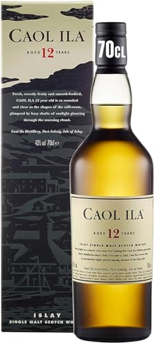 Caol Ila 12 Jahre Single Malt Whisky - 43 % vol - 70 cl - Scotch Whisky - Torfiger Whisky aus Islay - Erkennbare Rauchigkeit - Frisch - Süß fruchtiger und weicher Körper - Click to Buy