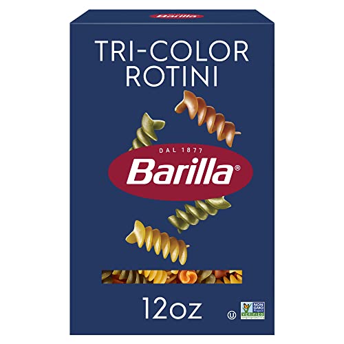 Barilla Tri-Color Rotini Pasta, 12 oz. Box - Non-GMO Pasta Made with Durum Wheat Semolina - Kosher Certified Pasta - Click to Buy