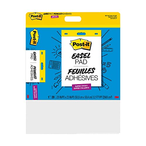 Post-it Super StickyWall Pad, 20 in x 23 in, White, 20 Sheets/Pad, Mounts to Surfaces with Command Strips Included, 1 Pad/Pack (566SS) - Click to Buy