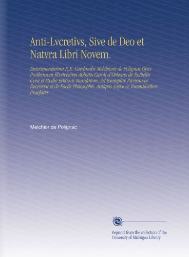 Anti-Lvcretivs, Sive de Deo et Natvra Libri Novem. (Latin Edition) - Click to Buy