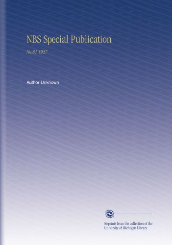 NBS Special Publication: No.81 1927 - Click to Buy