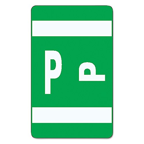 Smead AlphaZ ACCS 67186 Lot de 100 étiquettes alphabétiques à code couleur Lettre P Vert foncé - Click to Buy