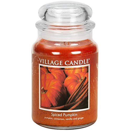 Village Candle Spiced Pumpkin Large Apothecary Jar, Scented Candle, 21.25 oz. - Click to Buy