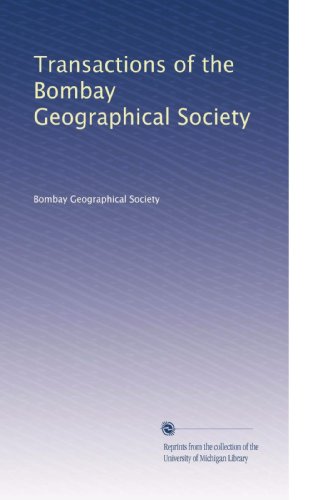 Transactions of the Bombay Geographical Society - Click to Buy