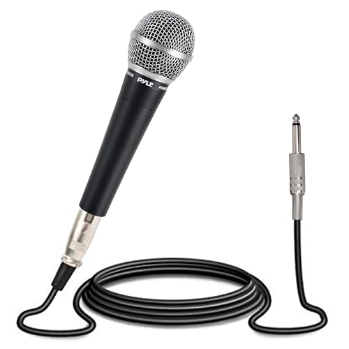 Pyle Handheld Microphone PDMIC58 - Dynamic Moving Coil Cardioid Unidirectional Includes 15ft XLR Audio Cable to 1/4'' Audio Connection