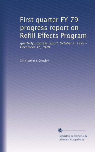 Rapport d'étape du premier trimestre de l'exercice 79 sur le Programme des effets de recharge : rapport d'étape trimestriel, 1er octobre 1978 - 31 décembre 1978 - Click to Buy