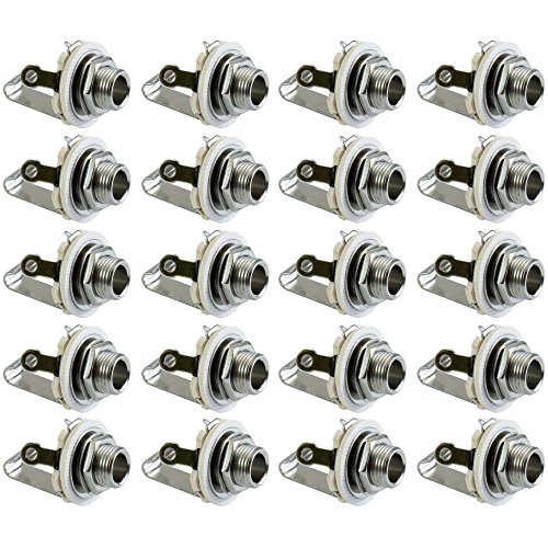 GLS Audio 1/4-Inch Jacks Female TS Mono Panel Mount Jack - 20 Pack - Click to Buy