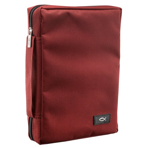 Fish Fabric Medium Burgundy Bible Cover - Click to Buy